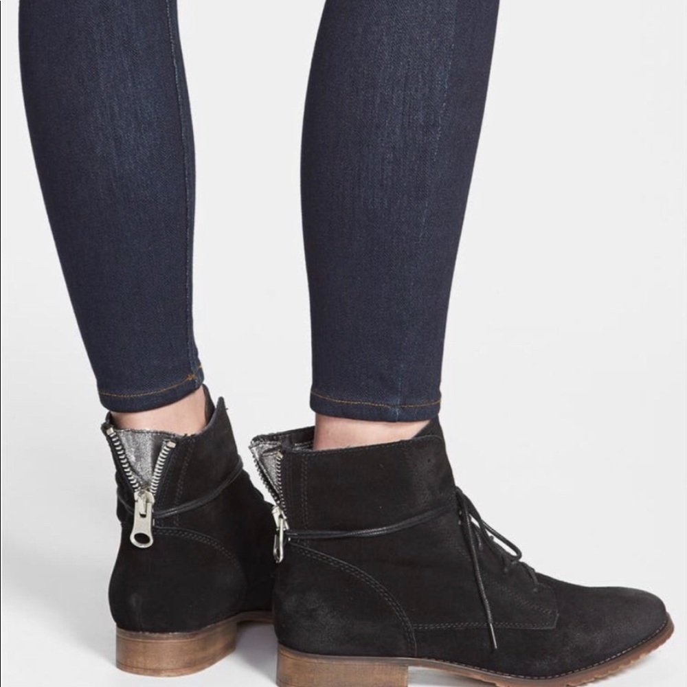 Steve Madden Rawlings Black Suede Ankle Boots 8